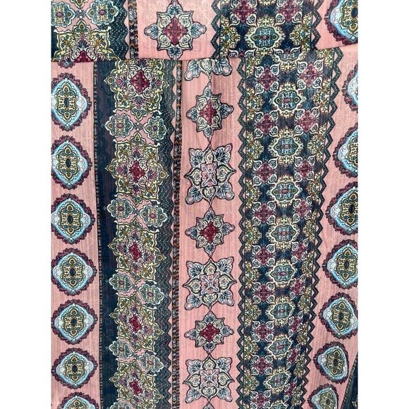 Kut from the Kloth Multicolor Sheer Blouse Geometric Bohemian Size Small - Picture 7 of 10